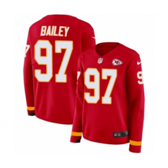 Women's Nike Kansas City Chiefs #97 Allen Bailey Limited Red Therma Long Sleeve NFL Jersey - Ujersey