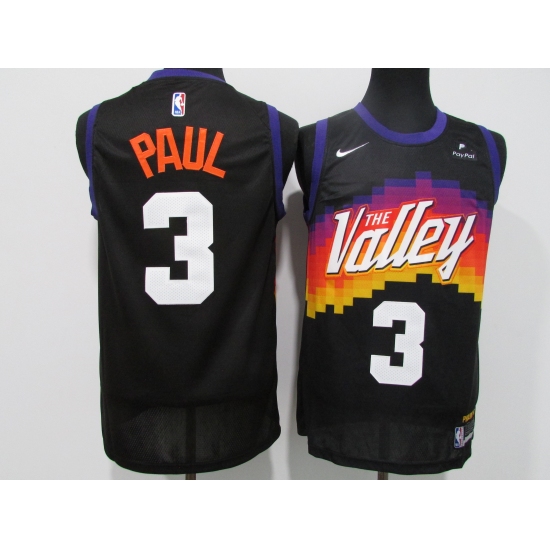 Men's Phoenix Suns #3 Chris Paul Black Nike Finished Basketball Jersey