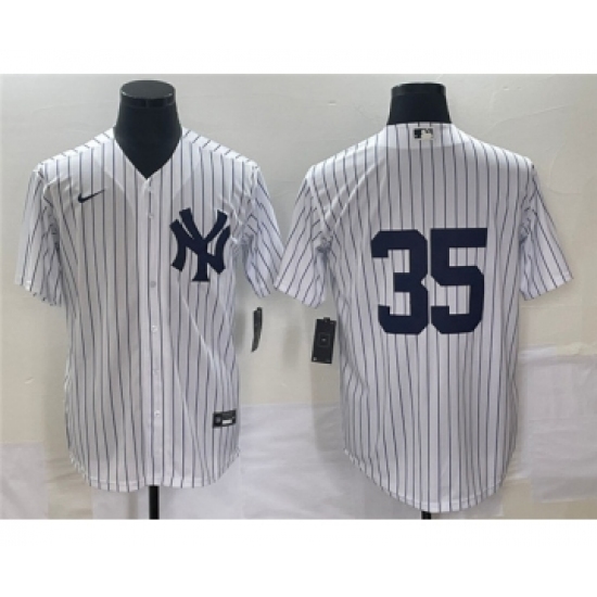 Men's New York Yankees #35 Clay Holmes White Cool Base Stitched Baseball Jersey - Ujersey