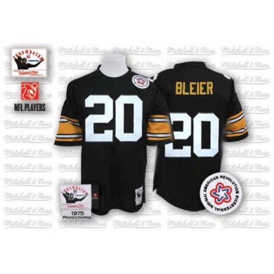 Mitchell And Ness Pittsburgh Steelers #20 Rocky Bleier Black Team Color Authentic Throwback NFL Jersey - Ujersey