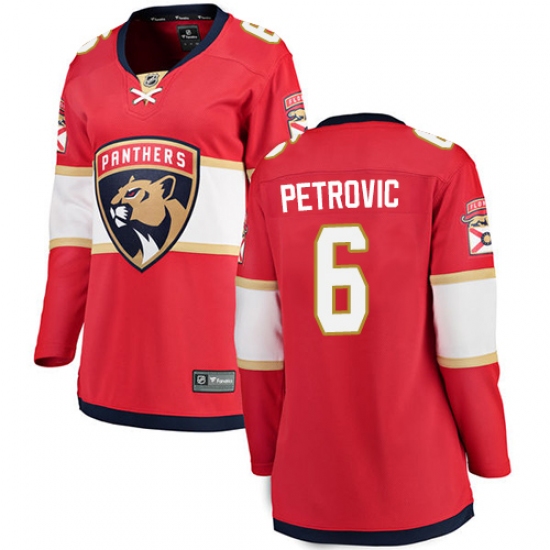Women's Florida Panthers #6 Alex Petrovic Fanatics Branded Red Home Breakaway NHL Jersey - Ujersey