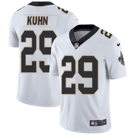 Men's Nike New Orleans Saints #29 John Kuhn White Vapor Untouchable Limited Player NFL Jersey - Ujersey
