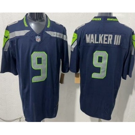 Men's Seattle Seahawks #9 Kenneth Walker III Limited Navy FUSE Vapor Jerseys - Ujersey