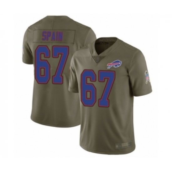 Men's Buffalo Bills #67 Quinton Spain Limited Olive Camo 2017 Salute to Service Football Jersey - Ujersey