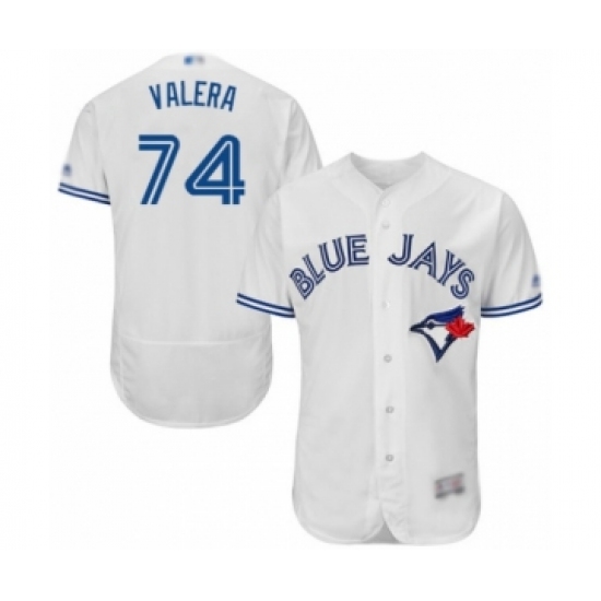 Men's Toronto Blue Jays #74 Breyvic Valera White Home Flex Base Authentic Collection Baseball Player Jersey - Ujersey