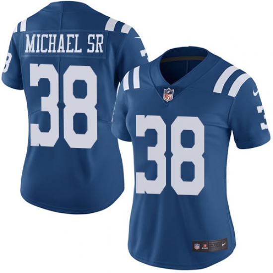 Women's Nike Indianapolis Colts #38 Christine Michael Sr Limited Royal Blue Rush Vapor Untouchable NFL Jersey - Ujersey