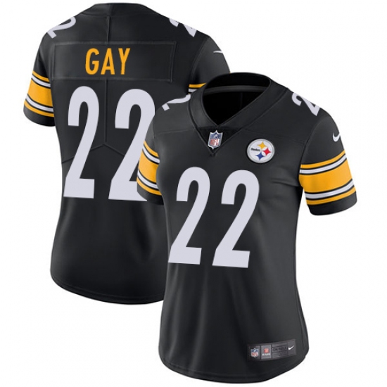 Women's Nike Pittsburgh Steelers #22 William Gay Black Team Color Vapor Untouchable Limited Player NFL Jersey - Ujersey