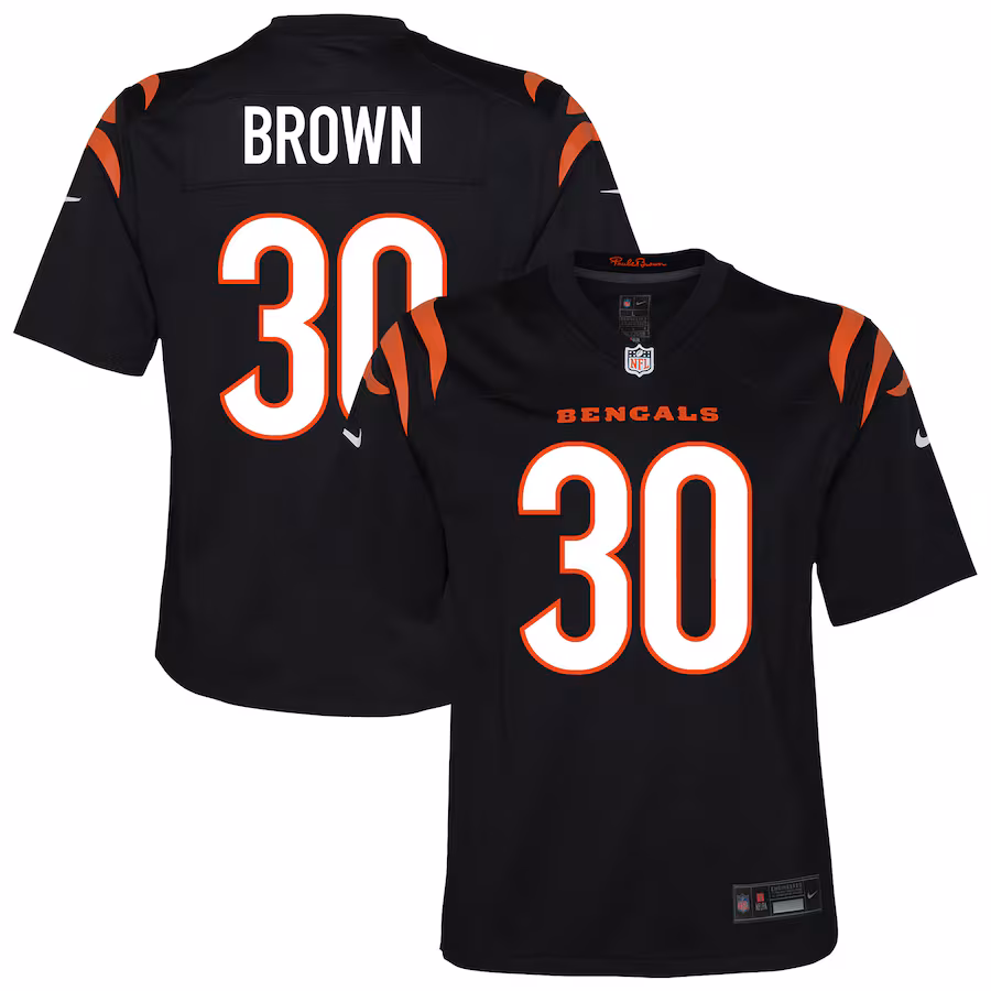 Youth Cincinnati Bengals Chase Brown Nike Black Team Game Jersey - Ujersey