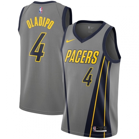 Youth Nike Indiana Pacers #4 Victor Oladipo Swingman Gray NBA Jersey - City Edition - Ujersey