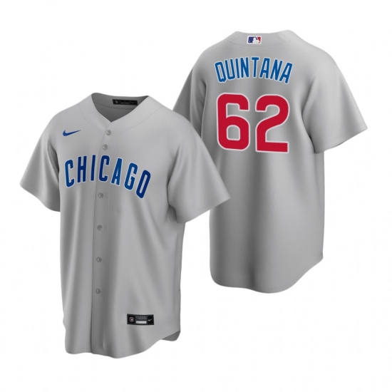 Men's Nike Chicago Cubs #62 Jose Quintana Gray Road Stitched Baseball Jersey - Ujersey