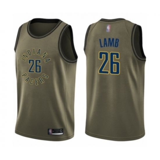 Youth Indiana Pacers #26 Jeremy Lamb Swingman Green Salute to Service Basketball Jersey - Ujersey