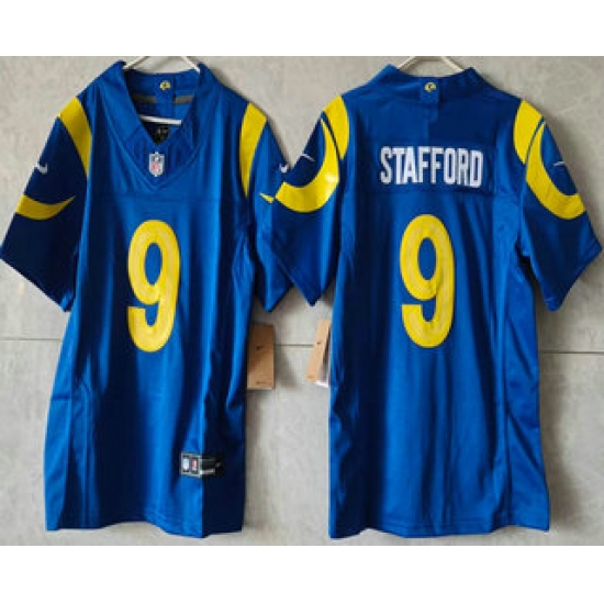 Women's Los Angeles Rams #9 Matthew Stafford Limited Blue FUSE Vapor Jersey - Ujersey