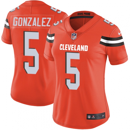 Women's Nike Cleveland Browns #5 Zane Gonzalez Orange Alternate Vapor Untouchable Limited Player NFL Jersey - Ujersey