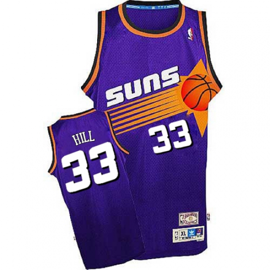 Men's Adidas Phoenix Suns #33 Grant Hill Authentic Purple Throwback NBA Jersey - Ujersey