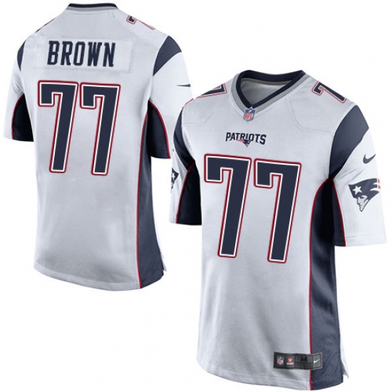 Men's Nike New England Patriots #77 Trent Brown Game White NFL Jersey - Ujersey