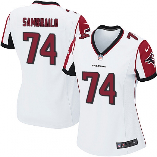 Women's Nike Atlanta Falcons #74 Ty Sambrailo Game White NFL Jersey - Ujersey