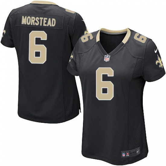 Women's Nike New Orleans Saints #6 Thomas Morstead Game Black Team Color NFL Jersey - Ujersey
