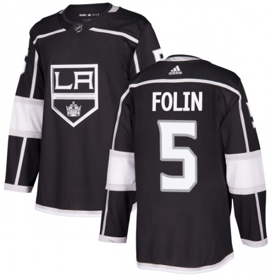 Youth Adidas Los Angeles Kings #5 Christian Folin Authentic Black Home NHL Jersey - Ujersey