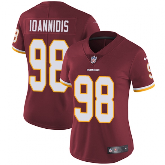 Women's Nike Washington Redskins #98 Matthew Ioannidis Burgundy Red Team Color Vapor Untouchable Limited Player NFL Jersey