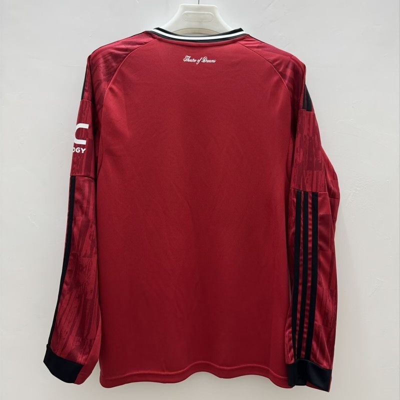 Manchester United Home Long Sleeve Football Jersey Shirt 2025/26 - Ujersey NHL