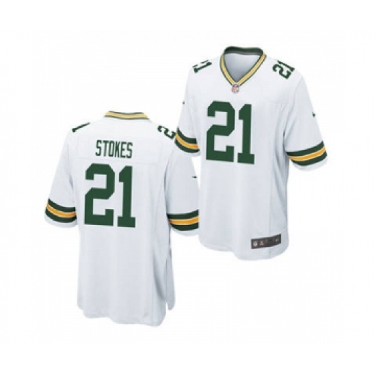 Men's Green Bay Packers #21 Eric Stokes White 2021 Football Draft Stitched Limited Jersey - Ujersey