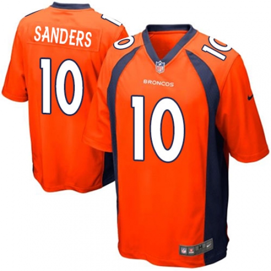 Men's Nike Denver Broncos #10 Emmanuel Sanders Game Orange Team Color NFL Jersey - Ujersey