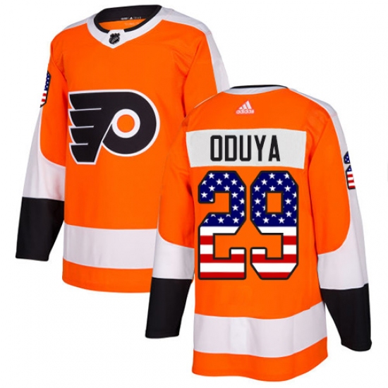 Men's Adidas Philadelphia Flyers #29 Johnny Oduya Authentic Orange USA Flag Fashion NHL Jersey - Ujersey
