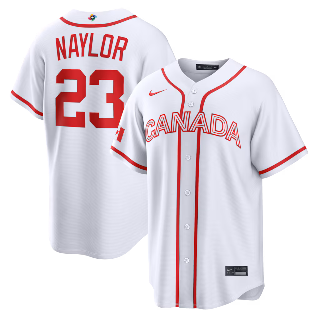 Men's Canada Baseball Bo Naylor Nike White 2026 World Baseball Classic Home Stadium Jersey - ujerseystore