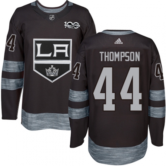 Men's Adidas Los Angeles Kings #44 Nate Thompson Authentic Black 1917-2017 100th Anniversary NHL Jersey - Ujersey