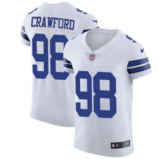 Men's Nike Dallas Cowboys #98 Tyrone Crawford Elite White NFL Jersey - Ujersey