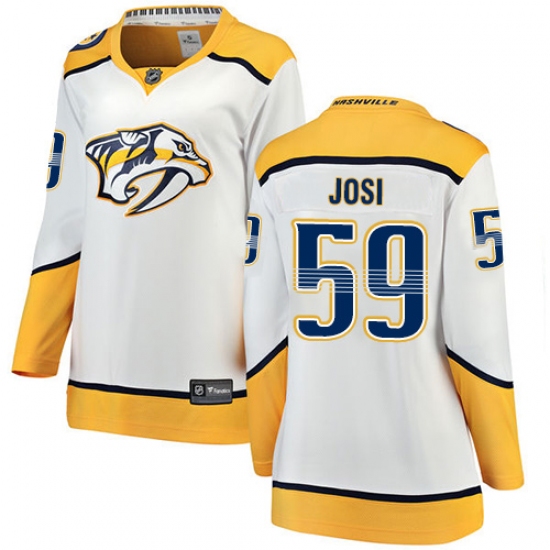 Women's Nashville Predators #59 Roman Josi Fanatics Branded White Away Breakaway NHL Jersey - Ujersey