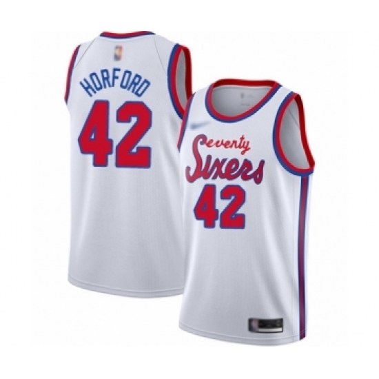 Women's Philadelphia 76ers #42 Al Horford Swingman White Hardwood Classics Basketball Jersey - Ujersey