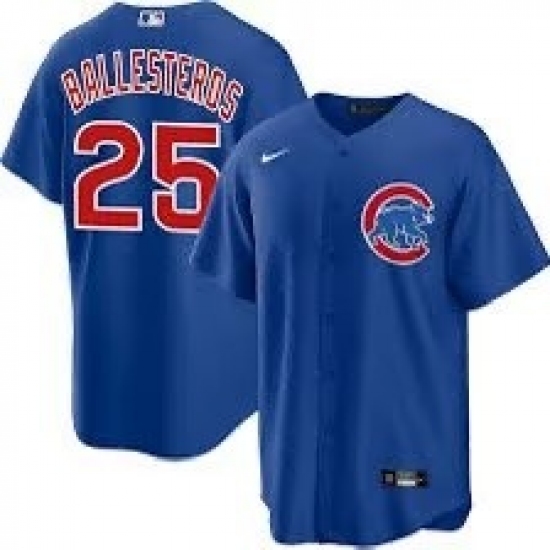 Men's Chicago Cubs #25 Moises ballesteros Blue Cool Base Stitched Baseball Jersey - Ujersey