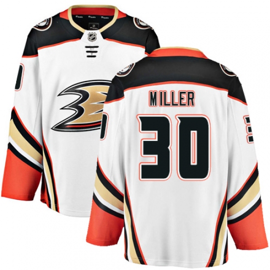 Youth Anaheim Ducks #30 Ryan Miller Fanatics Branded White Away Breakaway NHL Jersey - Ujersey