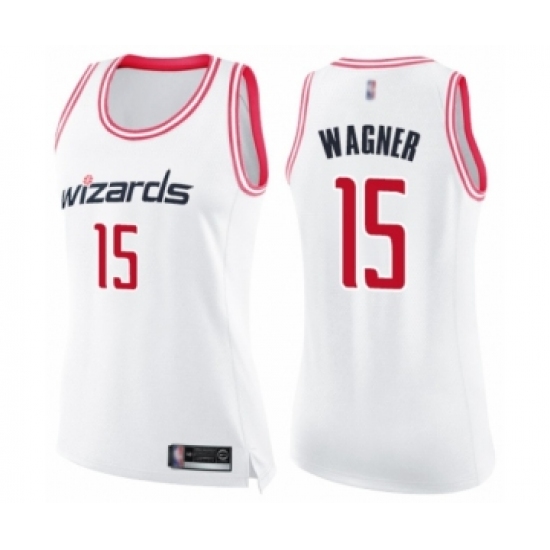 Women's Washington Wizards #15 Moritz Wagner Swingman White Pink Fashion Basketball Jersey - Ujersey