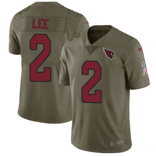 Youth Nike Arizona Cardinals #2 Andy Lee Limited Olive 2017 Salute to Service NFL Jersey - Ujersey