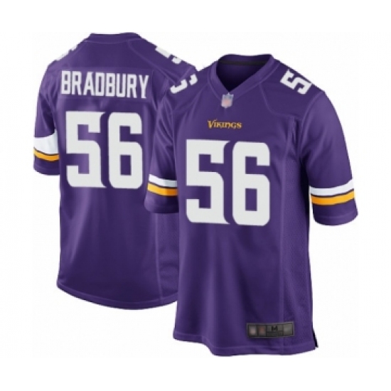Men's Minnesota Vikings #56 Garrett Bradbury Game Purple Team Color Football Jersey - Ujersey