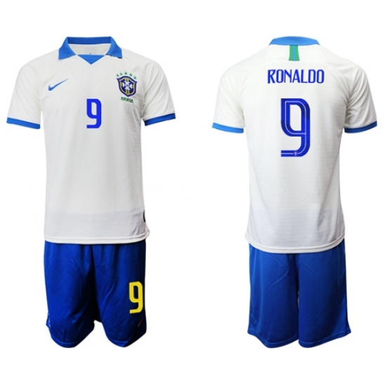 Brazil #9 Ronaldo White Soccer Country Jersey