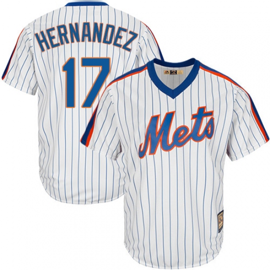 Men's Majestic New York Mets #17 Keith Hernandez Authentic White Cooperstown MLB Jersey - Ujersey