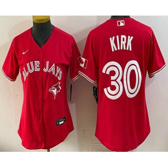Women's Toronto Blue Jays #30 Alejandro Kirk Red Alternate Cool Base Jersey - Ujersey