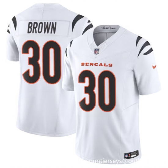 Men's Cincinnati Bengals #30 Chase Brown White 2024 F.U.S.E Vapor Untouchable Limited Stitched Jersey - Ujersey