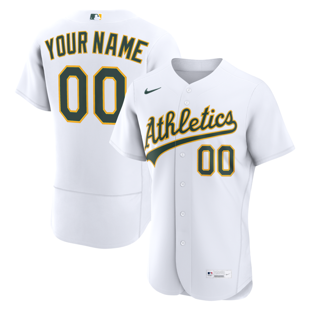 Men's Athletics Nike White Home Authentic Custom Jersey