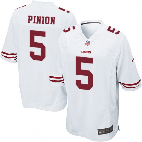Men's Nike San Francisco 49ers #5 Bradley Pinion Game White NFL Jersey - Ujersey