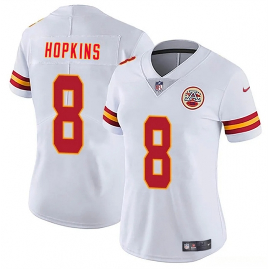 Women's Kansas City Chiefs #8 DeAndre Hopkins White Vapor Untouchable Limited Stitched Jersey(Run Small) - Ujersey