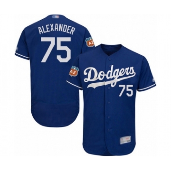 Men's Los Angeles Dodgers #75 Scott Alexander Royal Blue Flexbase Authentic Collection Baseball Player Jersey - Ujersey