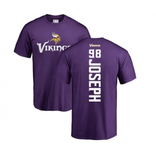 Football Minnesota Vikings #98 Linval Joseph Purple Backer T-Shirt - Ujersey