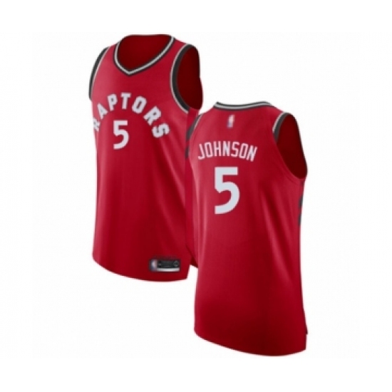 Men's Toronto Raptors #5 Stanley Johnson Authentic Red Basketball Jersey - Icon Edition - Ujersey