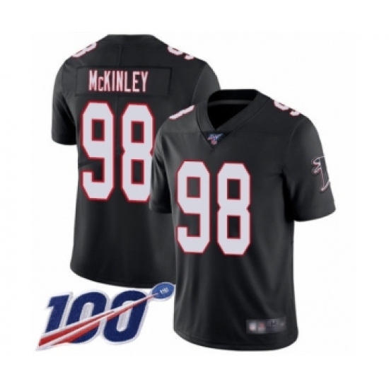Men's Atlanta Falcons #98 Takkarist McKinley Black Alternate Vapor Untouchable Limited Player 100th Season Football Jersey - Ujersey