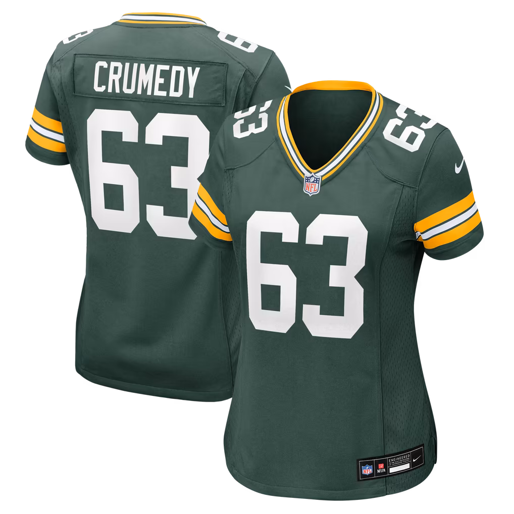 Women's Green Bay Packers Jaden Crumedy Nike Green Team Game Jersey - U-jersey