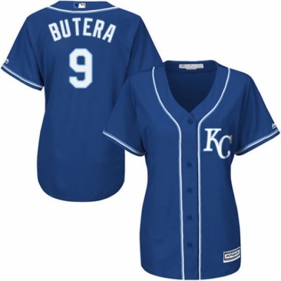 Women's Majestic Kansas City Royals #9 Drew Butera Authentic Blue Alternate 2 Cool Base MLB Jersey - Ujersey